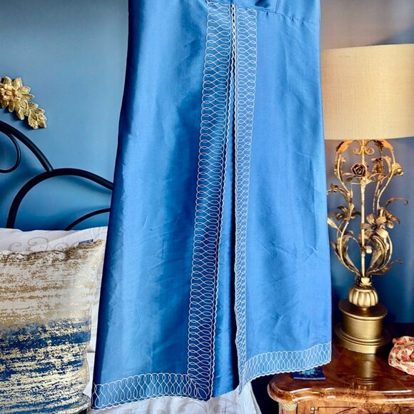 Tocca Deep Blue 100% Silk Embroidered Mini Dress - Picture 3 of 13
